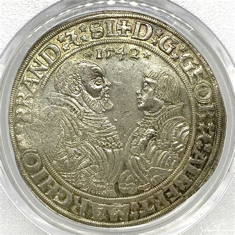 German States Brandenburg Franconia 1542 Taler Coin Thaler PCGS MS 62