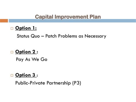 Ppt Capital Improvement Plan Financial Options Powerpoint