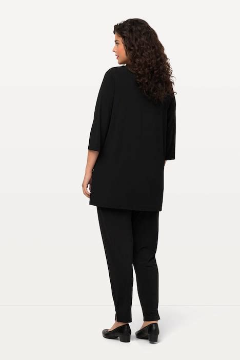 Matte Jersey Keyhole Neckline Tunic Longshirt Tops