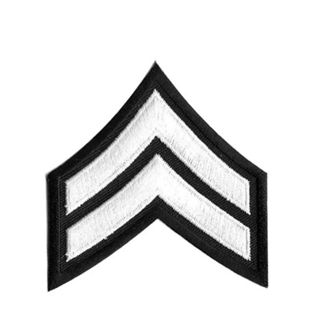 Corporal Rank Patch White Black Quick Uniforms