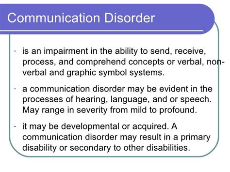 Communication disorder