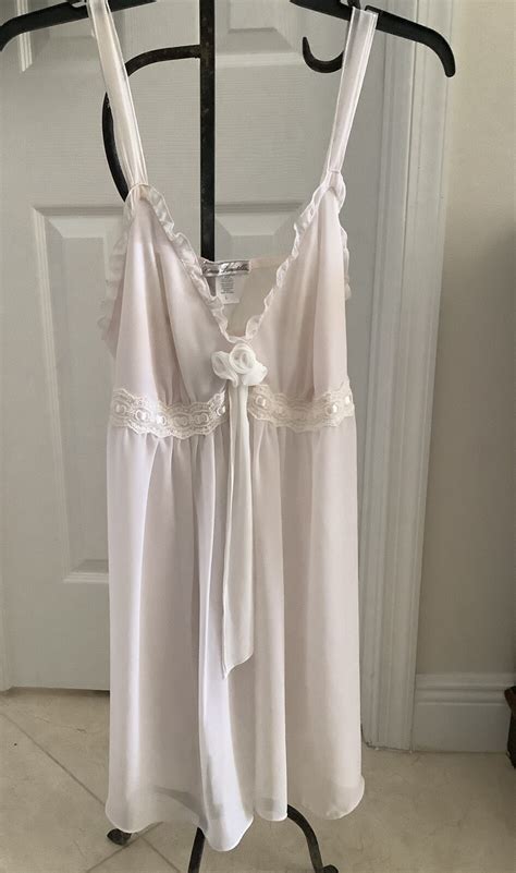 Linnia Donetella Lingerie Baby Doll Women Pink White Nightie Bride Negligee L Ebay