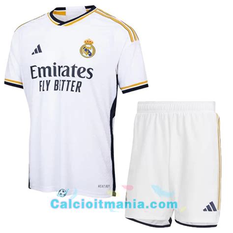 Insieme Maglia Calcio Real Madrid Prima Pantaloncini