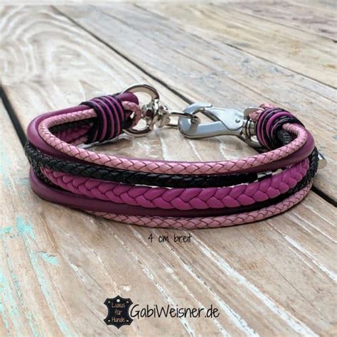 Luxus Hundehalsband aus Leder 4 cm breit für große Hunde