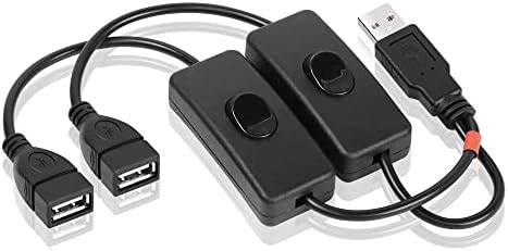 PNGKNYOCN Short USB Splitter With Switch USB 2 0 1 Male To 2 Female