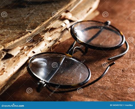 Vintage Glasses On Old Paper Stock Photo Image Of Brass Magnifying