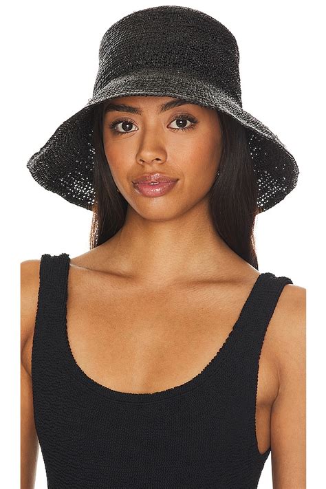 Hat Attack Chic Crochet Bucket Hat In Black Revolve