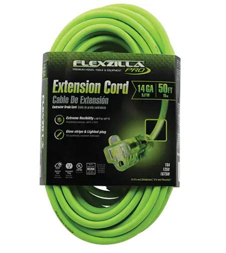 Prime Flexzilla® Pro Industrial Extension Cord 143 Awg 15a 50 Oudella