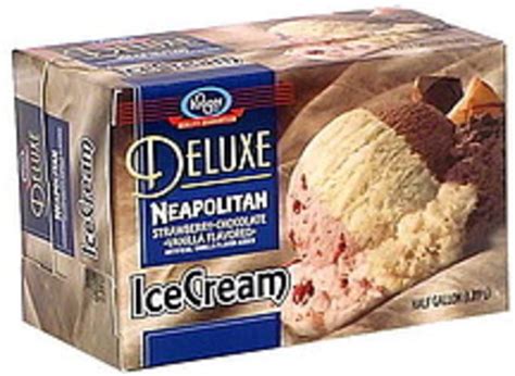 Kroger Neopolitan Deluxe Ice Cream 0 5 Gal Nutrition Information Innit