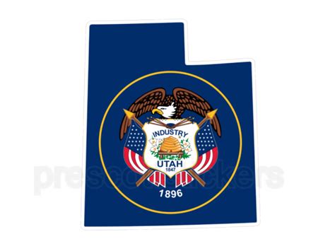 Utah Flag State Outline Car Window Vinyl Laptop Sticker Decal Prescott Sticker Co