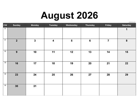 Download Your Free August 2026 Calendar – Available in PDF, PNG, and