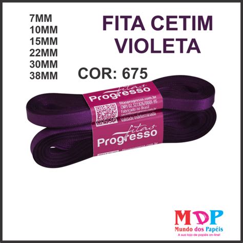 Fita Cetim Simples Cf Mm Cor Violeta Peca Metros