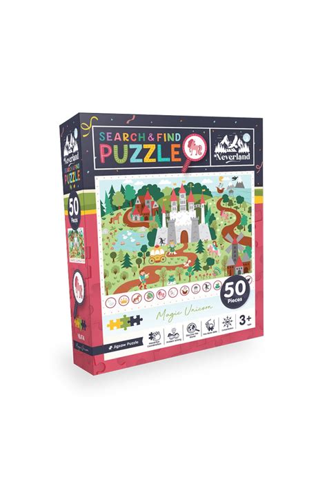 Neverland 50 Parça Ara Ve Bul Çocuk Puzzle Sihirli Tek Boynuzlu At