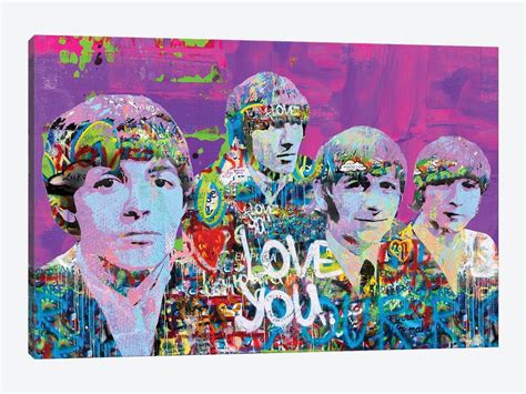 Beatles Love You Art Print by The Pop Art Factory | iCanvas