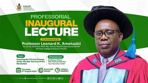 Professorial Inaugural Lecture By Professor Leonard K Amekudzi Youtube