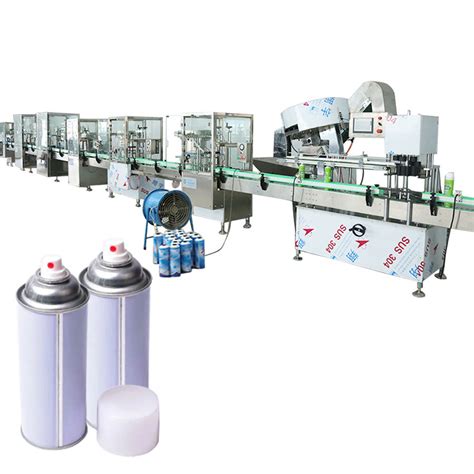 Aerosol Spray Paint Piston Pump Filling Capping Crimping Labeling Line