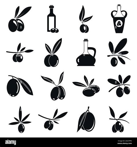 Olive Icons Set Simple Set Of Olive Vector Icons For Web Design On