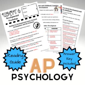 Ap Psychology Unit Developmental Psychology Reading Guide Myers Rd