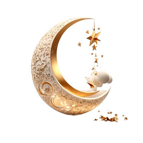 Goldener Halbmond Ramadan Islamisch Golden Mond Ramadan PNG Bild Und