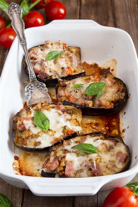 Italian Stuffed Eggplant Boats Recipe An Italian In My Kitchen