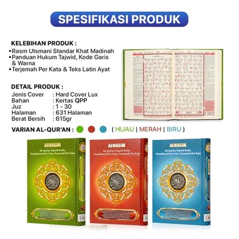 Jual Chekout Sekarang Al Quran Al Wasim Tajwid Perkata Ukuran