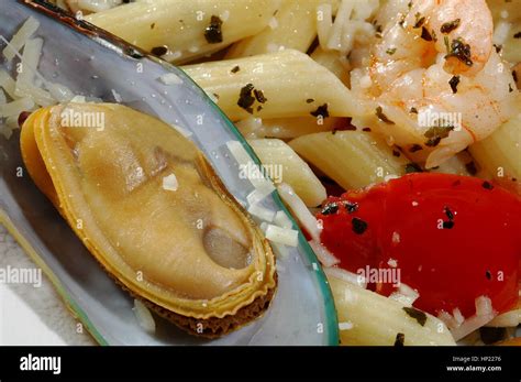 Muscle Seafood Dinner Close Up Stock Photo Alamy