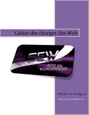 Fillable Online Cahier Des Charges Pour La Cr Ation De Votre Site