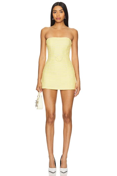 Amanda Uprichard X REVOLVE Fae Romper In Yellow Tweed REVOLVE