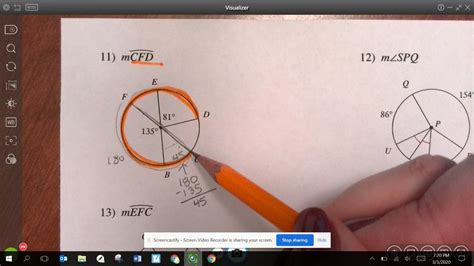 Using Central Angles To Find Arc Measure Youtube