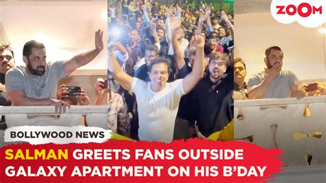 Salman Khan Greets His Fans Gathered Outside Galaxy Apartments On His