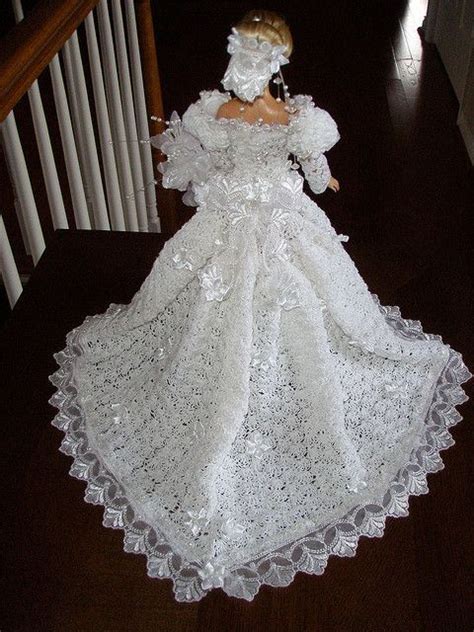 Free Crochet Barbie Wedding Dress Barbie Crocheted Wedding Gown By