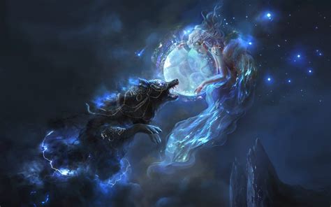 Magic Moonlit Wolf A Spirit Fantasy Hd Wallpaper