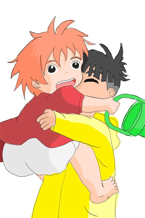 Ponyo And Sosuke Hugging By Zero Chan13 On Deviantart