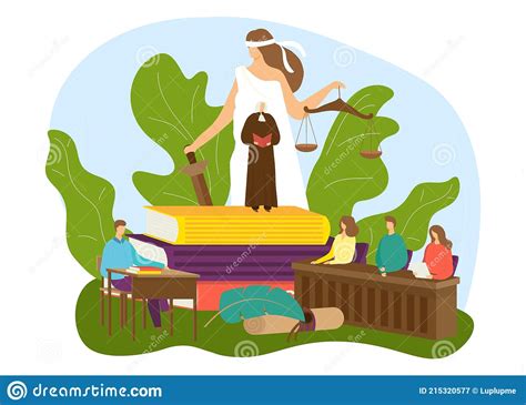 Law Court With Justice Concept Vector Illustration Legal Lawyer