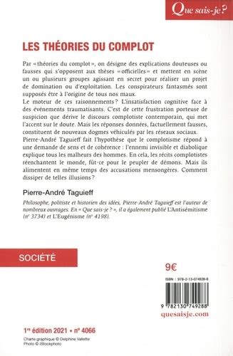 Les Th Ories Du Complot De Pierre Andr Taguieff Poche Livre Decitre