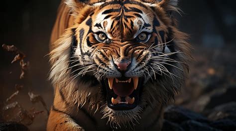 Premium AI Image | a tiger with a white whiskers on its face