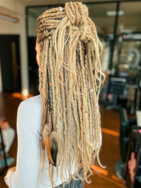 Synthetic Dreads Surfers Wife Set Natural Blonde Dirty Blonde Textured Crocheted Dreadlocks
