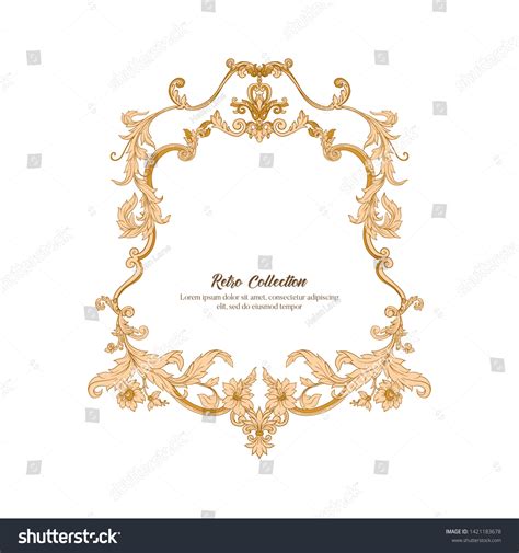 Border Frame Label Rococo Victorian Renaissance Stock Vector Royalty