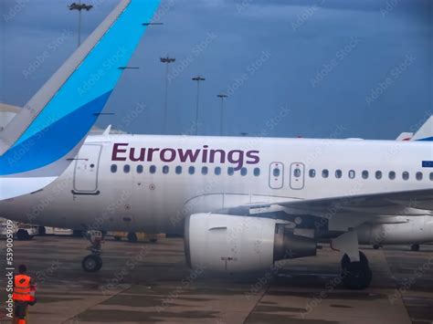 Eurowings airplane at day Stock Photo | Adobe Stock