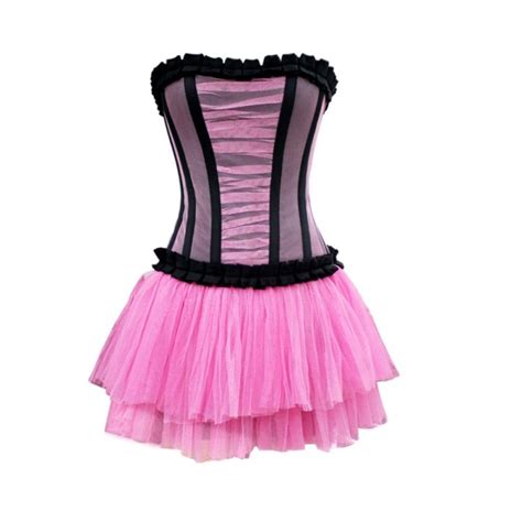 Ge 102 Baby Pink Corset With Matching Tutu Skirt Fashion Corset