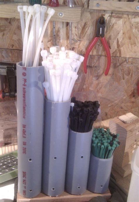 Clever Cable Tie Organizer Made From PVC Pipe Make Pvc Pipe