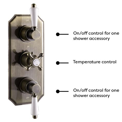 Chatsworth Antique Brass Traditional Shower With Concealed Valve