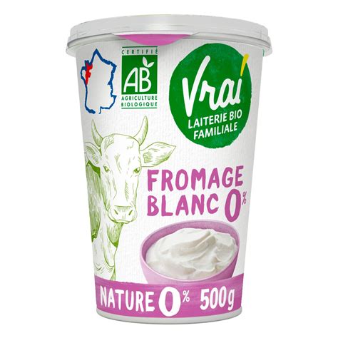 VRAI Fromage Blanc Bio 0 MG 500g Pas Cher Auchan Fr