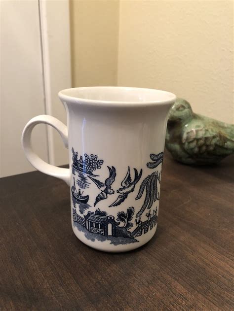 Vintage Churchill Blu Willow China Tall Coffee Mug Etsy Tall Coffee