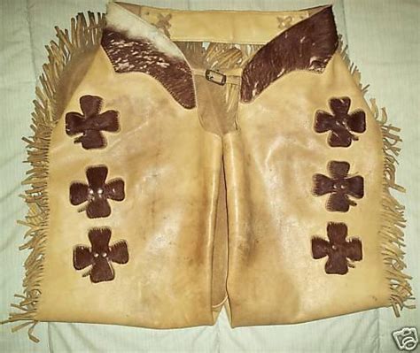 Vintage Western Leather Cowboy Batwing Chaps Chap Parel 40322779