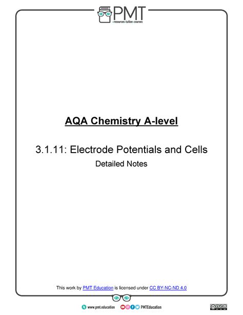 111 Electrode Potentials And Cells Bitpmt Edu Cc Bitpmt Cc Aqa