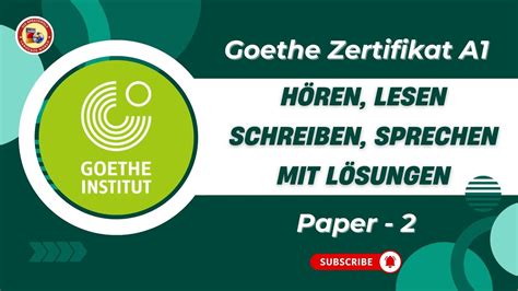 Goethe Zertifikat A1 Exam 2024 Modelltest 2 Hören Lesen