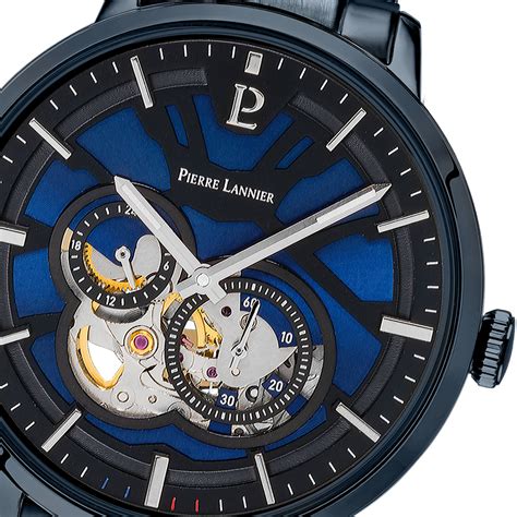 Montre Pierre Lannier Trio Homme Automatique Bracelet Acier Bleu Maty