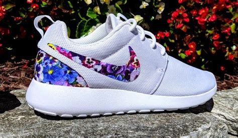 Custom Purple Pansies Floral Nike Roshe Floral Nikes Nike Roshe Nike