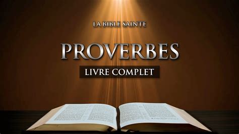 Proverbes L Ancien Testament La Sainte Bible Audio Compl Te Youtube